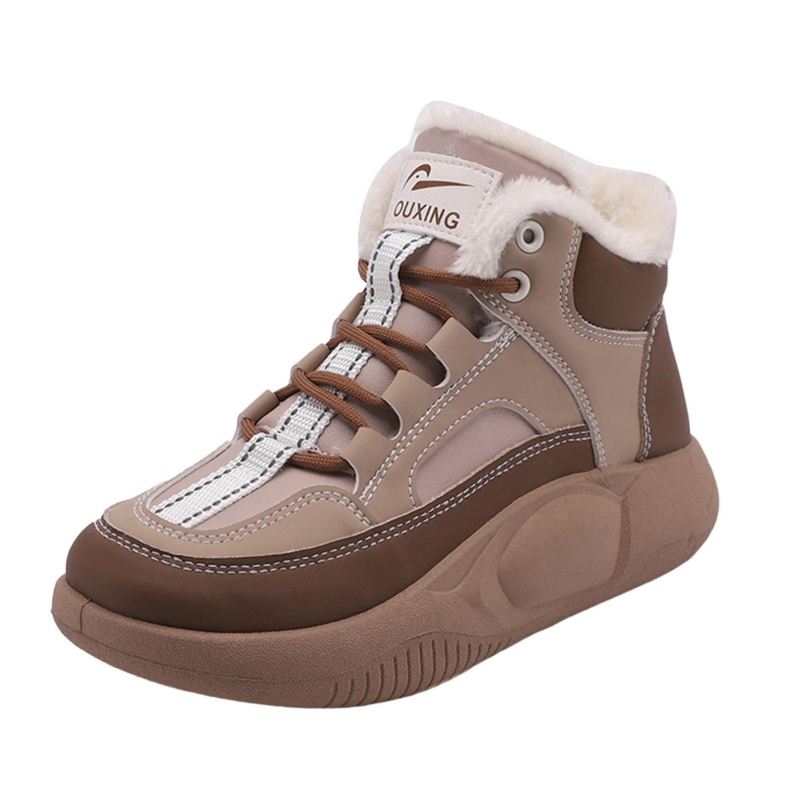 Women's Winter Snow Boots Thick Soled Ankle Booties for Running Work Hiker Outdoor