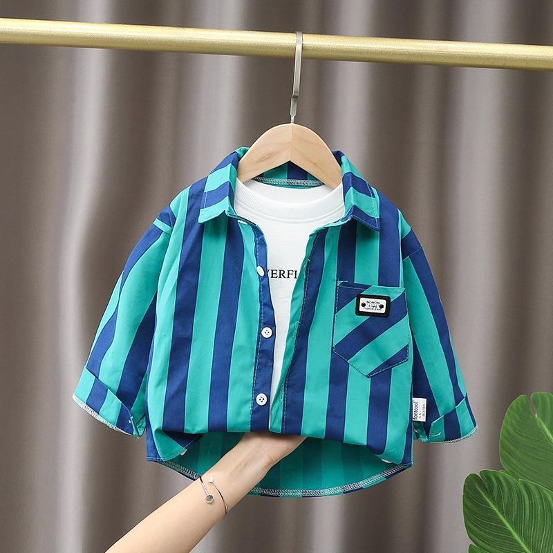 ST38 Size80-120 Áo sơ mi bé trai áo dài tay cho bé 100% cotton Thời trang trẻ Em hàng quảng châu