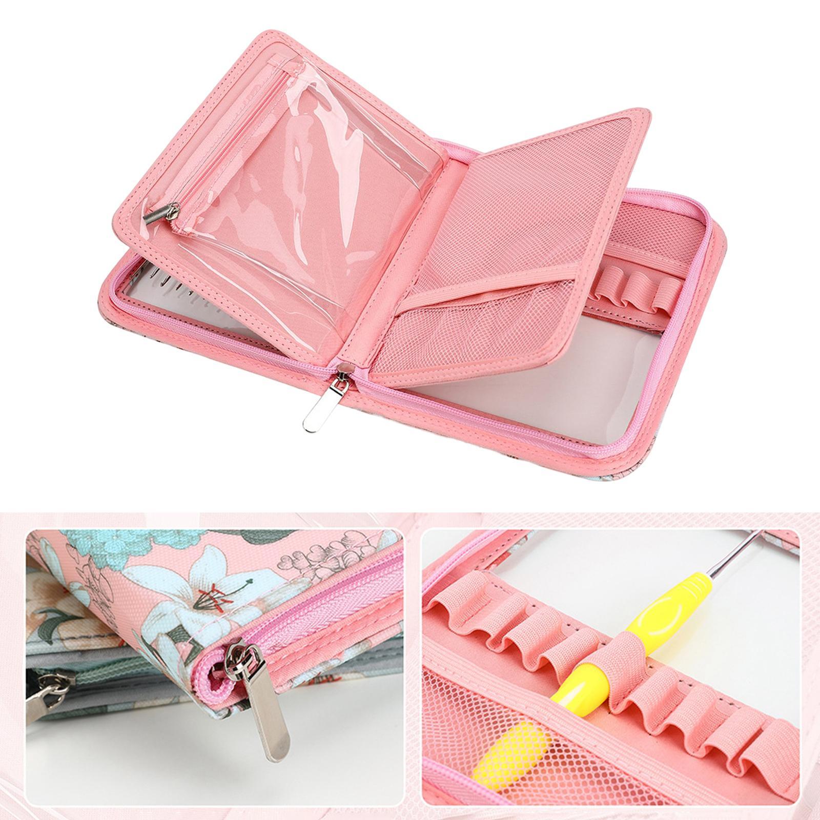 Crochet Hook Organizer Empty Zipper Storage Bag Travel Knitting Case