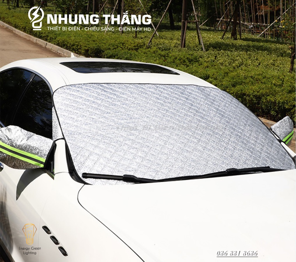 Bạt Phủ Che Nắng R-3906 - Chống Nóng,Cách Nhiệt Kính Lái , Phủ Gương Ô Tô Xe Hơi - 3 Lớp Tráng Bạc Cao Cấp - CÓ VIDEO