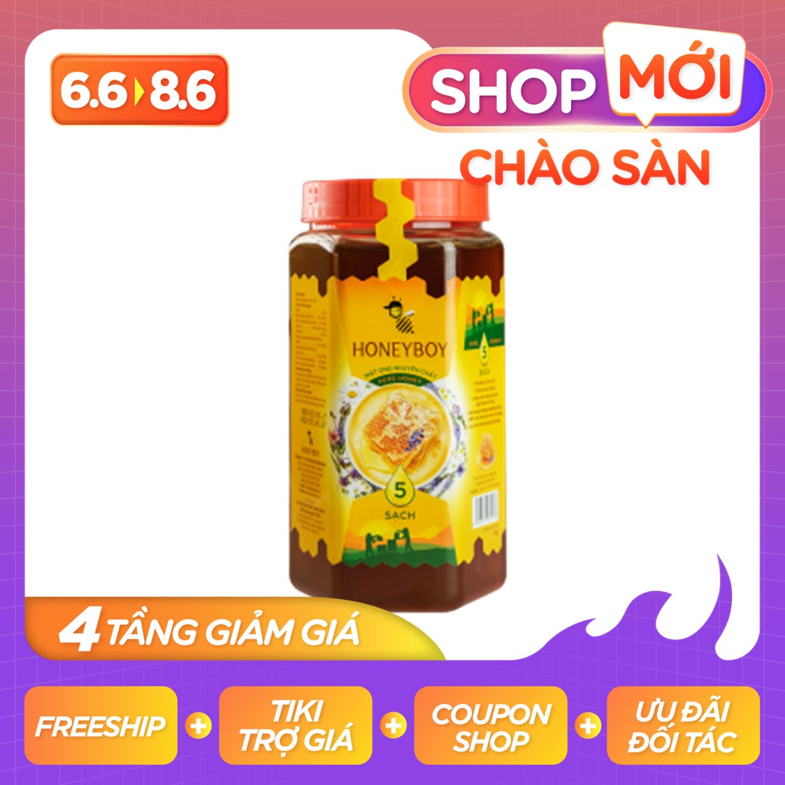 Mật ong 5 sạch Honeyboy 1KG