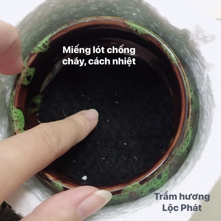 Lư Đỉnh Xông Trầm Gốm Cao Cấp Màu ngẫu nhiên (Tặng tấm cách nhiệt, chống cháy)