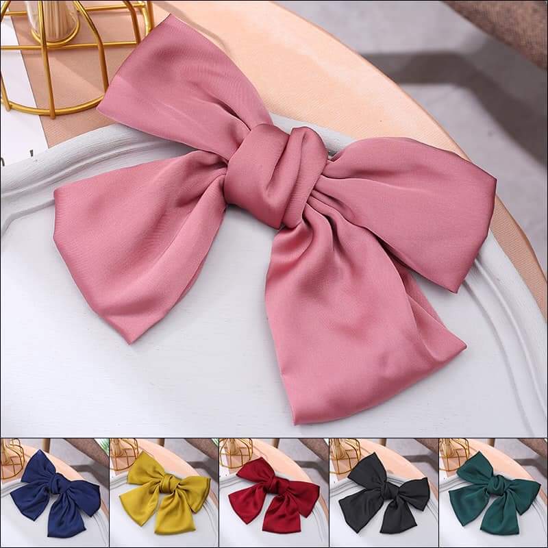 Nơ kẹp tóc bản to vải Satin cao cấp hot trend tiktok Hàn quốc