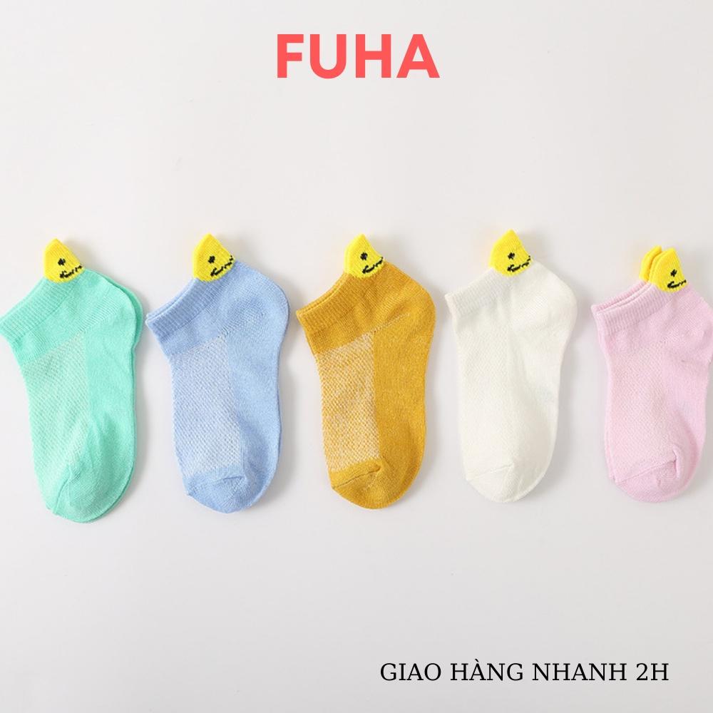 Tất lưới cổ ngắn cho bé Fuha, vớ hàng Quảng Châu họa tiết nhiều màu dành cho bé từ 0 đến 12 Tuổi