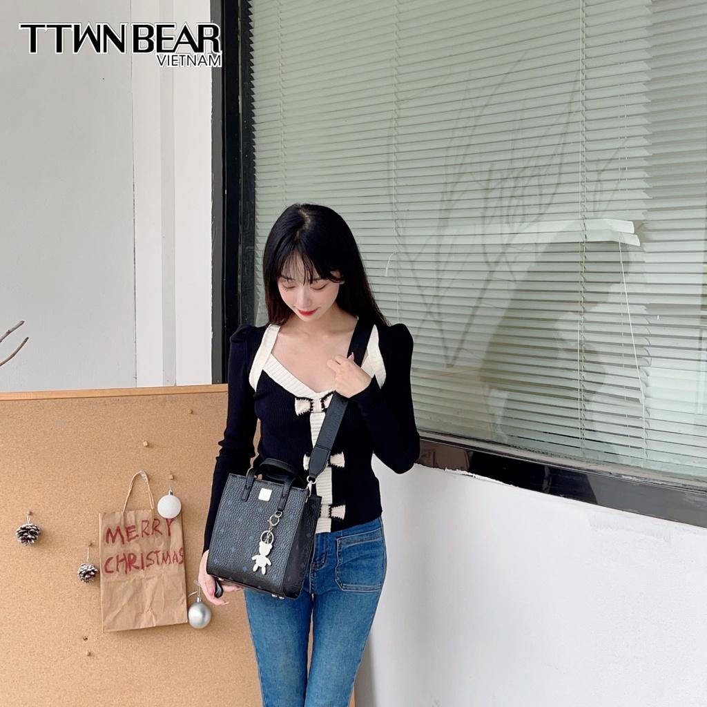 Túi xách nữ đeo chéo thời trang công sở đi học đi chơi TTWN BEAR da PVC cao cấp - TN2840