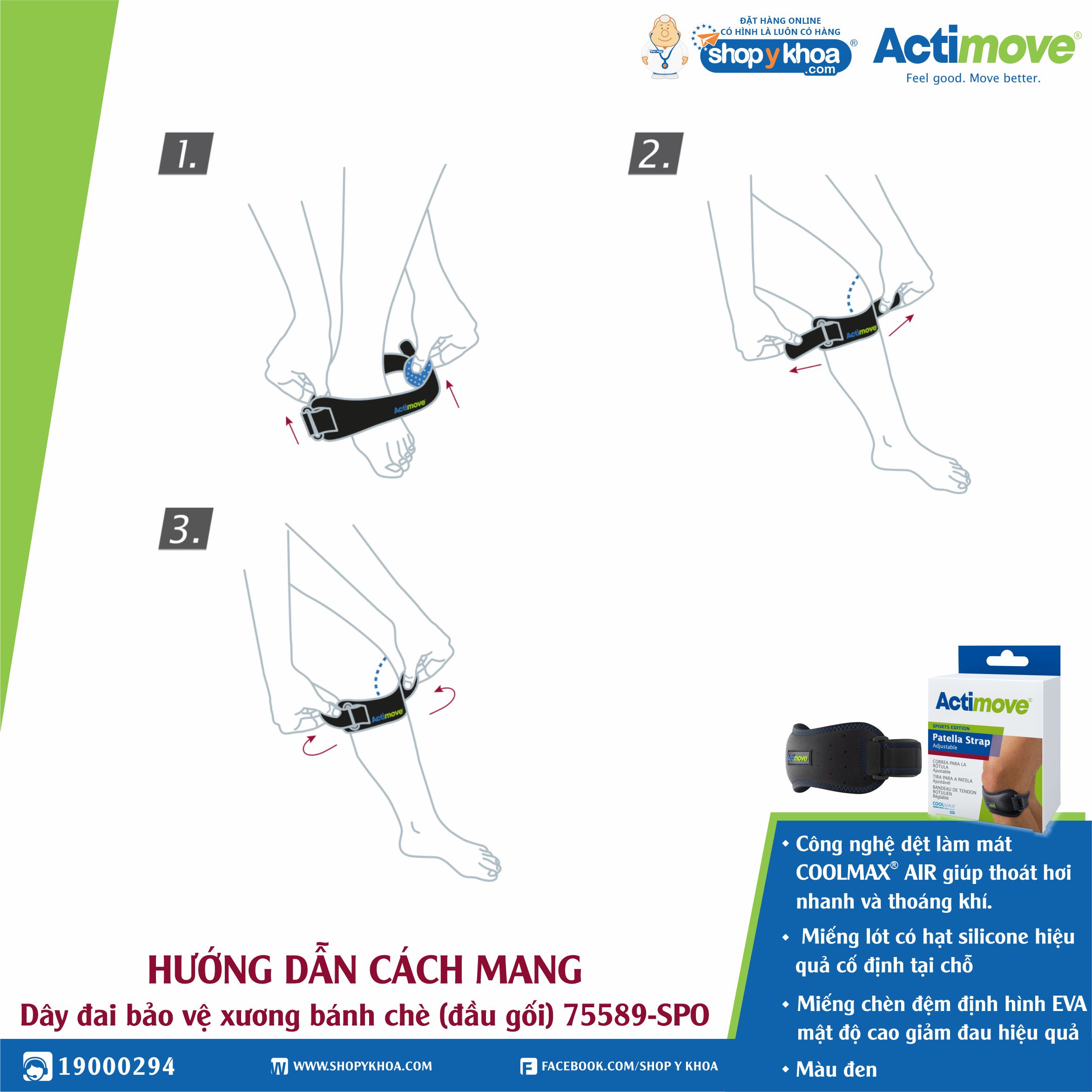 Dây đai bảo vệ xương bánh chè (đầu gối) 75589-SPO Actimove Patella Strap