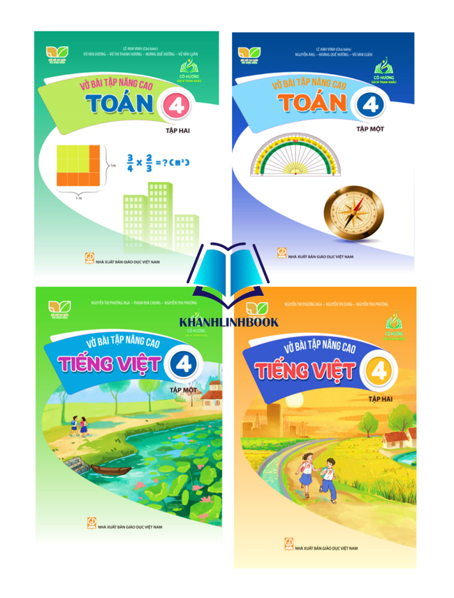 Sách - Combo 4 cuốn Vở bài tập nâng cao Toán + tiếng việt 4