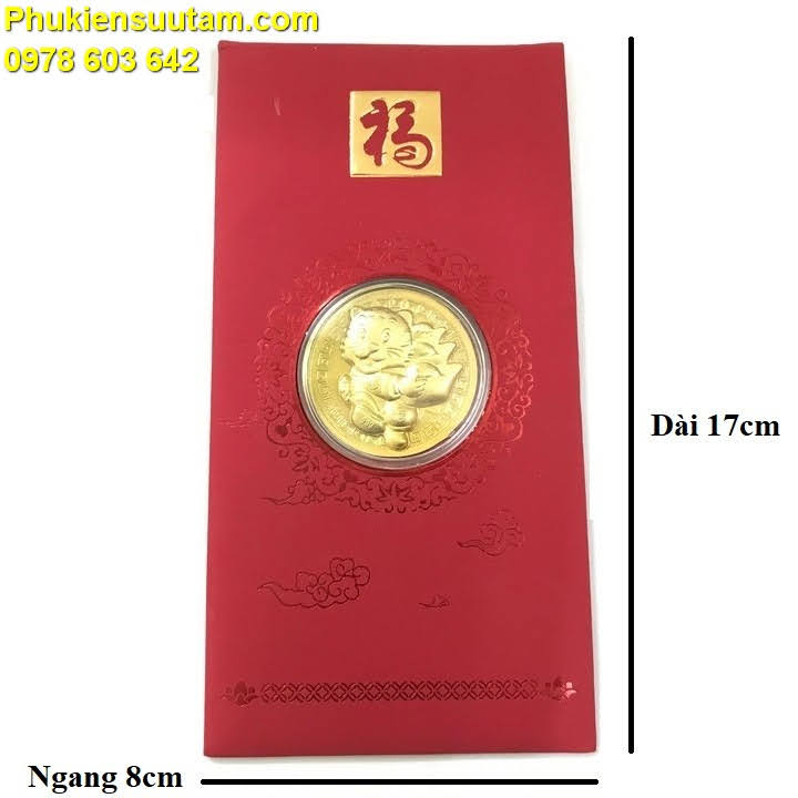 Combo 3 Bao lì xì mạ vàng Con Cọp Vip, Quà tặng tiền lì xì độc lạ cho bạn bè và người thân nhân dịp năm mới 2022 Nhâm Dần, kích thước 17x8cm, màu đỏ - TMT Collection - SP005496