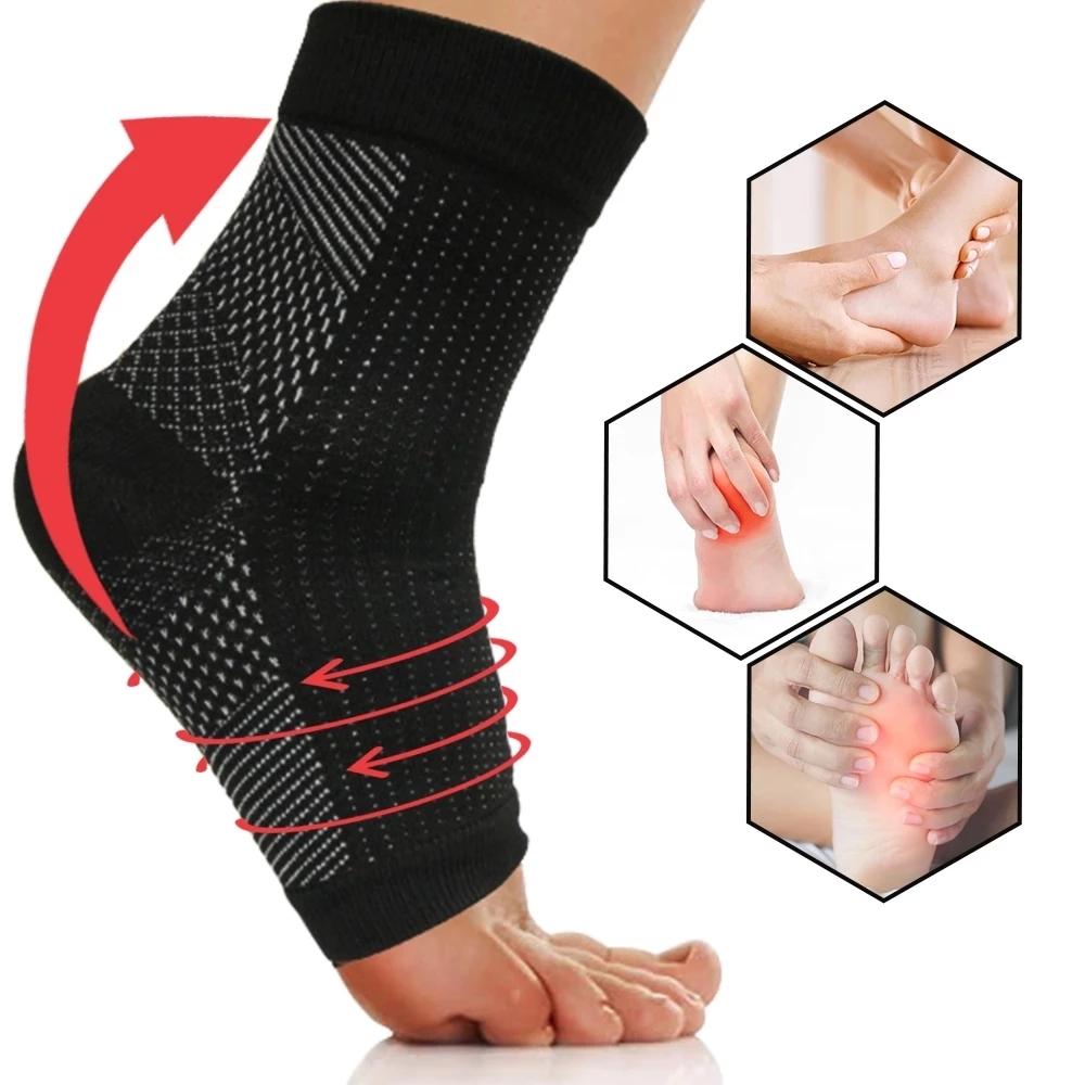 Chân thiên thần chống mệt mỏi nén chân tay hỗ trợ chạy bộ chu kỳ bóng rổ thể thao bóng rổ nam ngoài trời nam mắt cá chân Color: Black 1Pair Size: L-XL