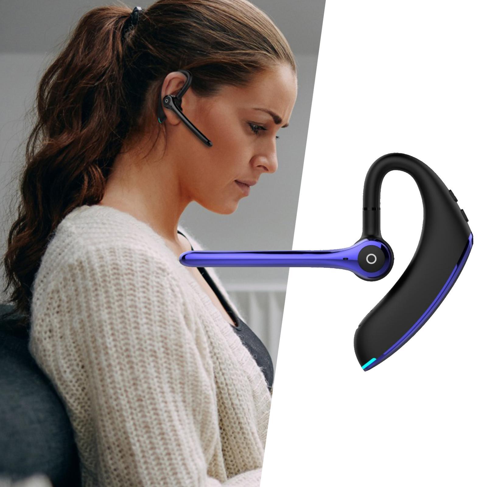 Bluetooth Headset Wireless Earpiece Business Workout Driving Music Black