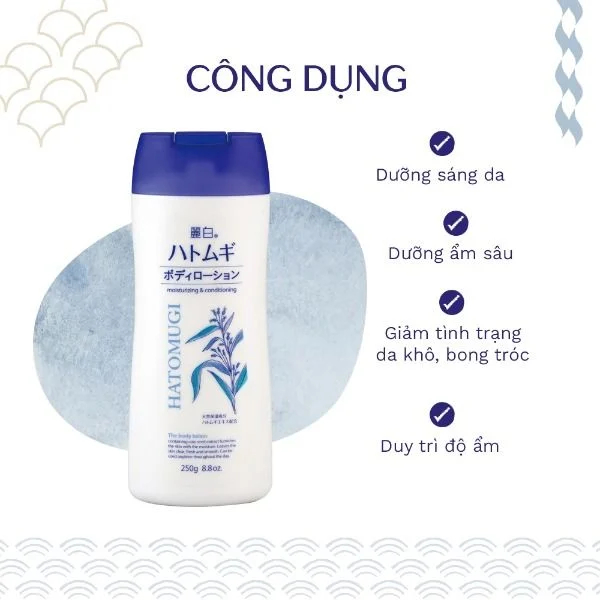 Combo 2 Sữa dưỡng thể làm sáng da hatomugi 250g/chai