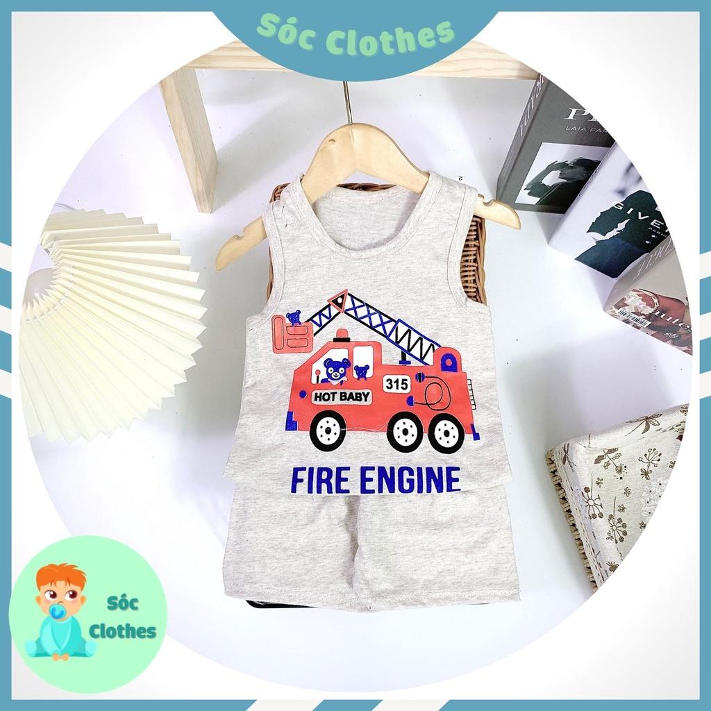 Bộ Ba Lổ Ô tô Mùa Hè Cho Bé Trai Size 8-18kg