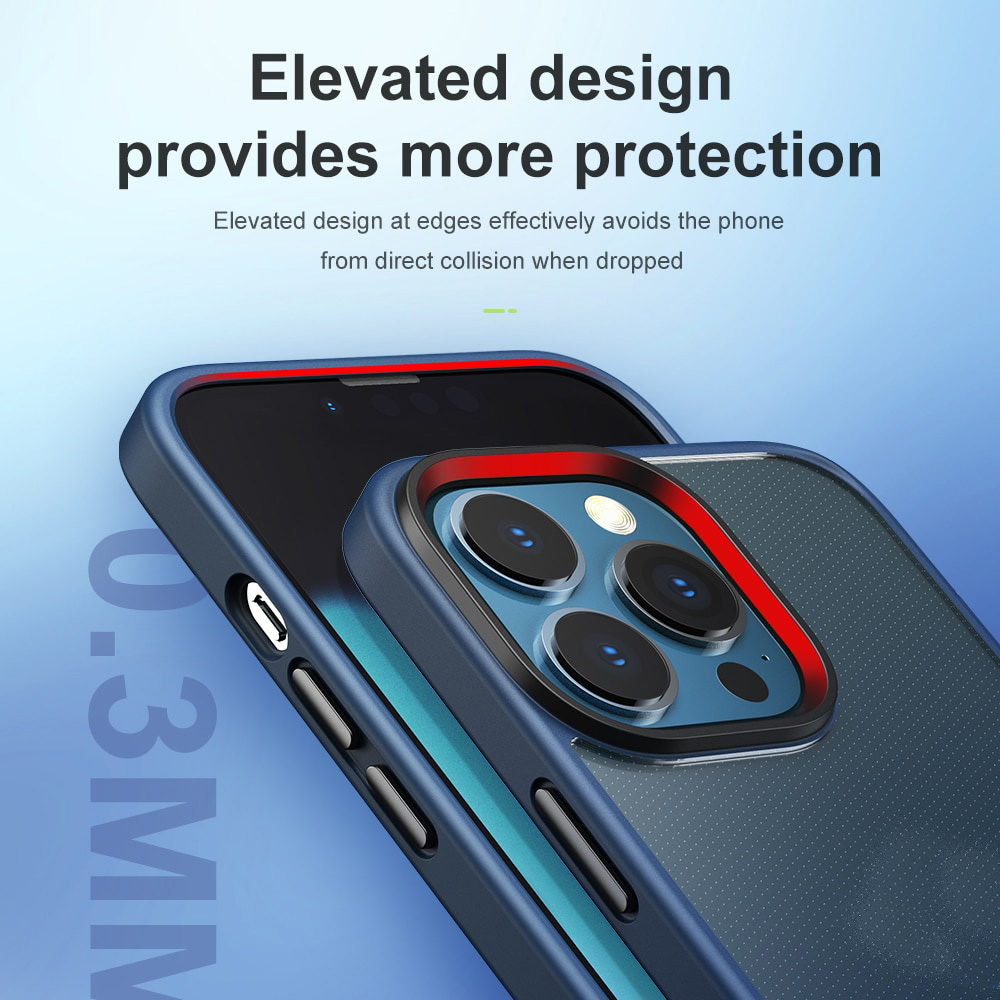 Ốp lưng chống sốc viền cao su cho iPhone 14 Pro thiết kế mặt lưng trong suốt Hiệu Rock hybrid tective Case - hàng nhập khẩu