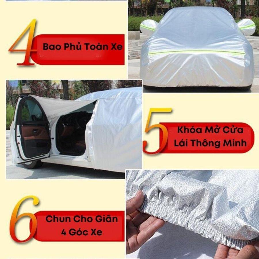 BẢNG SIZE CHUẨN | Bạt Phủ Toàn Xe 3 Lớp Chống Nắng, Chống Nước, Chống Cháy Cho Ô Tô | Đủ Tất Cả Các Size