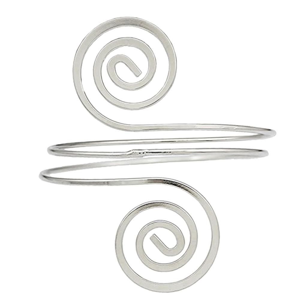 2X Women Upper Arm Band Armlet Multilayer Cuff Bangle Bracelet Jewelry Silver