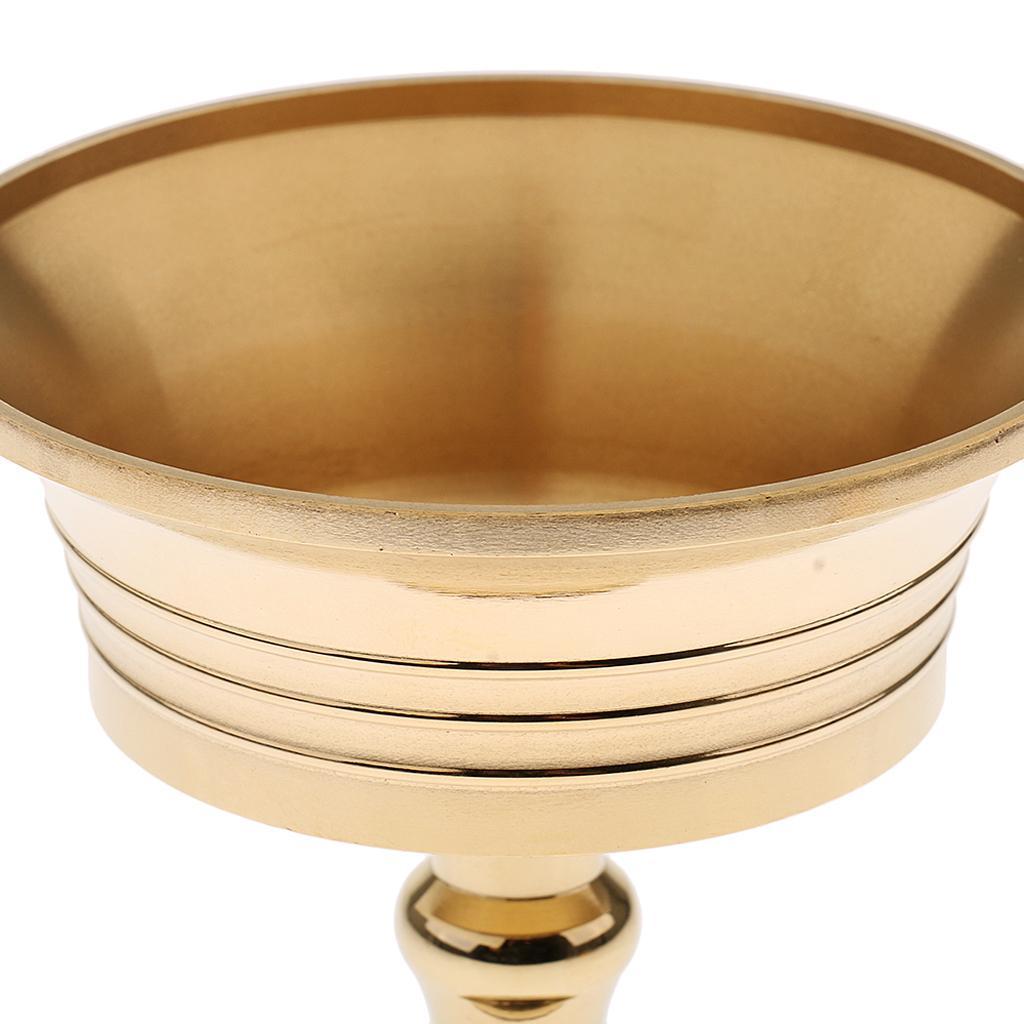 Copper Candle Ghee Lamp Holder Brass Oil Lamp Buddhist Supply Caliber 9.5cm