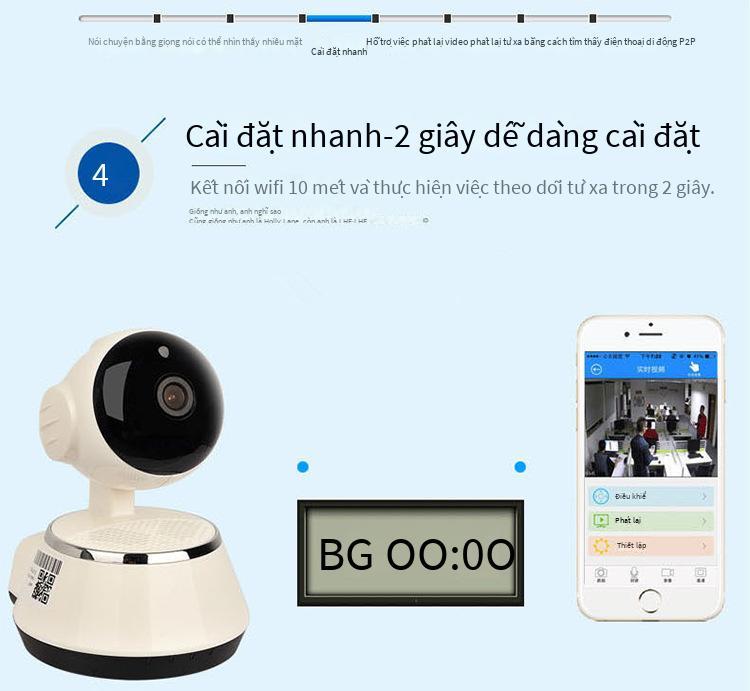 Phong cách mới nhất v380 vệ sinh đầu dò camera màn hình bé wifi home HD camera giám sát thông minh IP