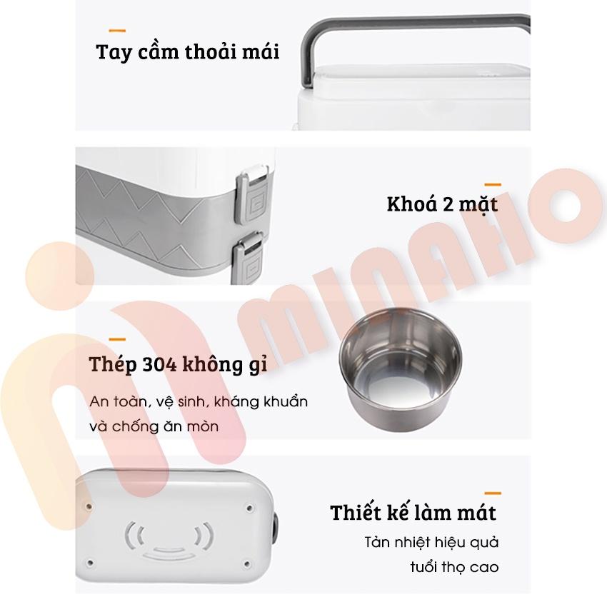 Cặp Lồng Cắm Điện Ủ Cơm Cao Cấp Minaho - Cà Mèn Đựng Cơm Cắm Điện Văn Phòng