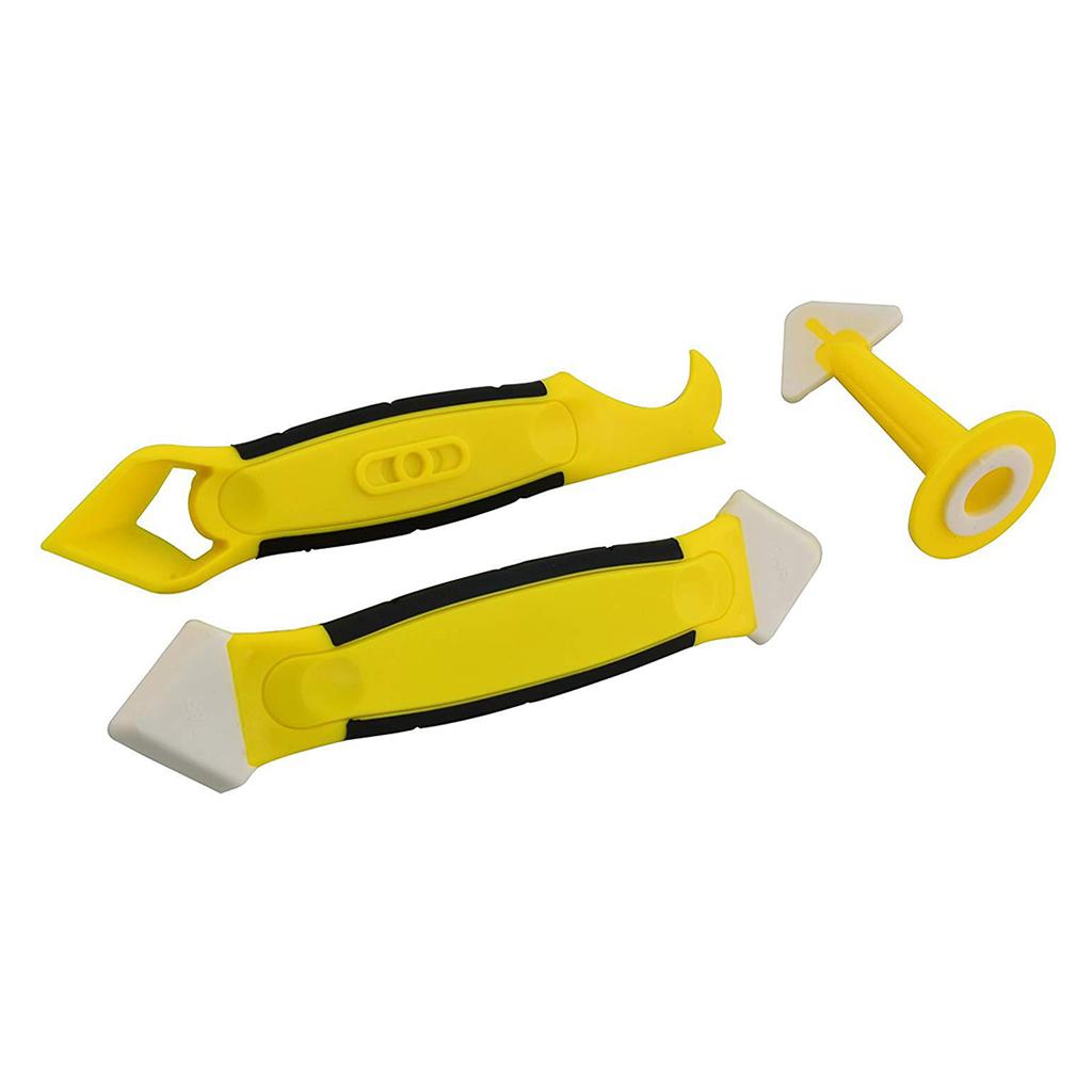 3Pcs Caulking Tool Kit Corner Sealant Silicone Grout Remover Scraper Set