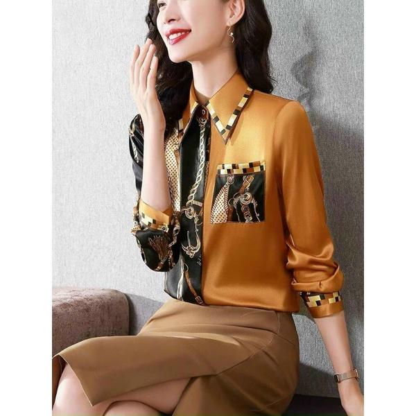 HÀNG NHẬP - ÁO SƠ MI LỤA HOA TIẾT 1 BÊN