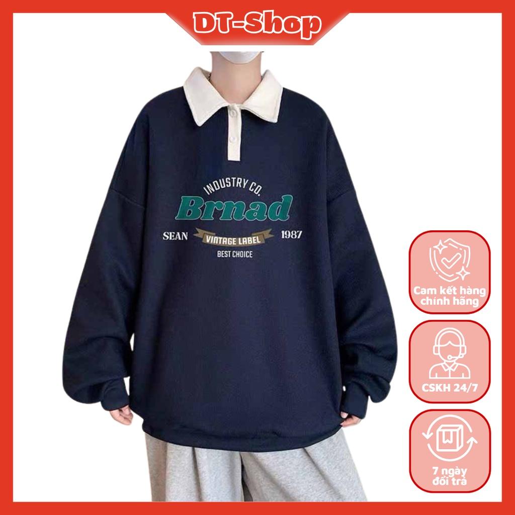Áo Sweater Polo Nỉ Nam Nữ Unisex Dài Tay Form Rộng Phong Cách Trẻ Trung Thời Trang Xanh Đen Bnrad sweater