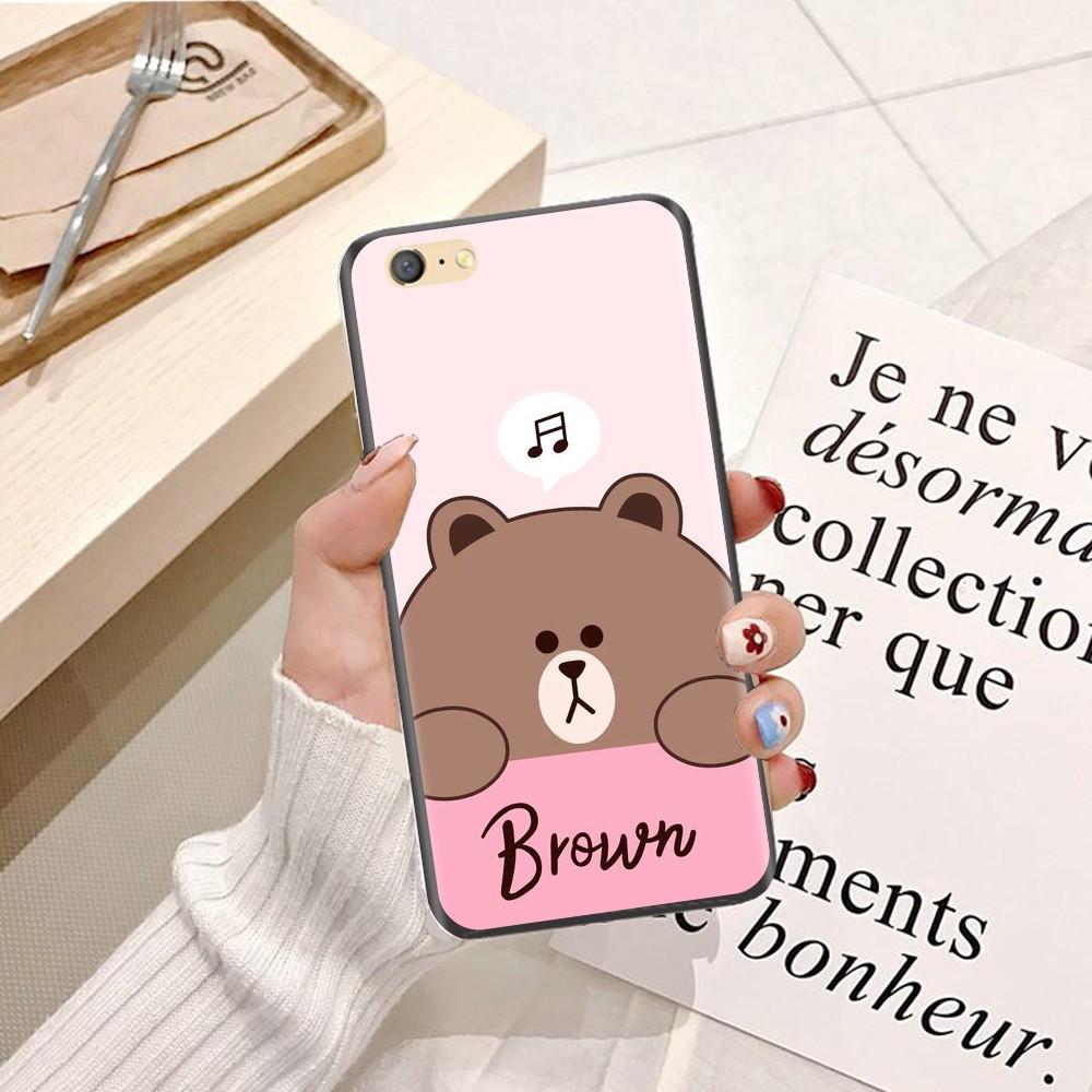 Ốp lưng dành cho điện thoại Oppo A1K Viền dẻo TPU hình Gấu Nâu Cute