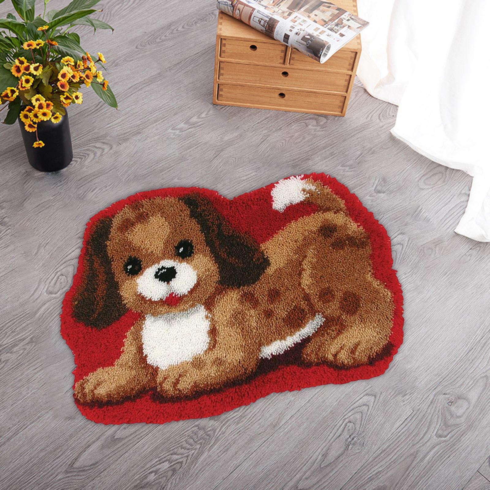 Carpet Latch Hooking Kits Cute Dog Animal Pattern for Adults