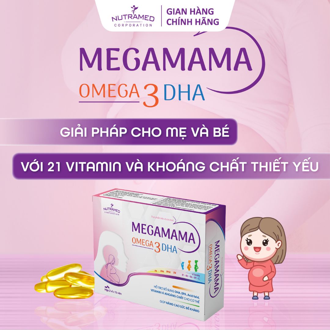 Viên uống Megamama hỗ trợ bổ sung vitamin và khoáng chất thiết yếu cho mẹ và bé (30 viên) - Nutramed