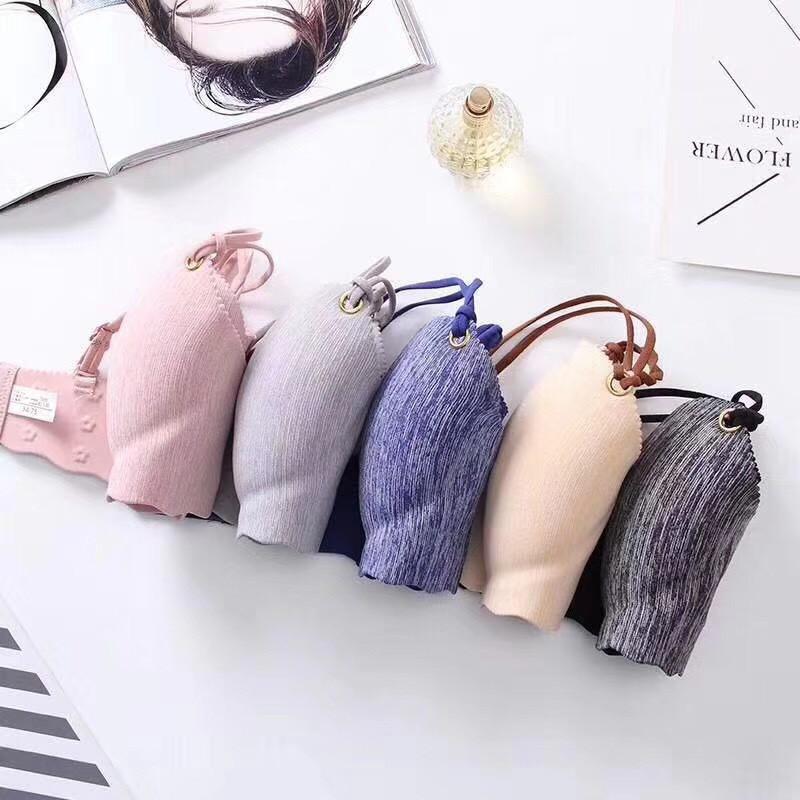 Áo Lót Su Vân Xước Không Gọng Đệm Bàn Tay Thông Hơi Nâng Ngực AL17