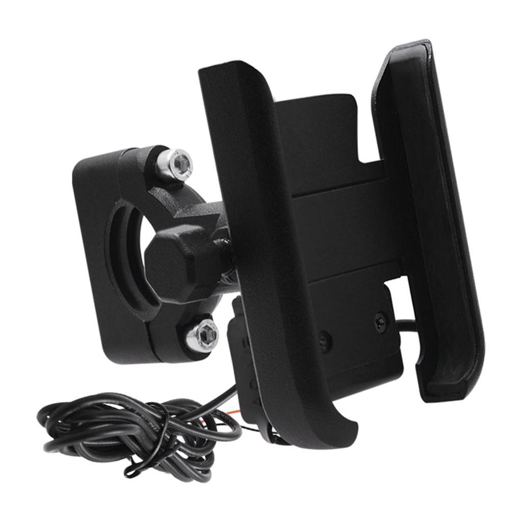 360° Universal Motorcycle Handlebar Cell Phone Mount USB Charger GPS Holder.
