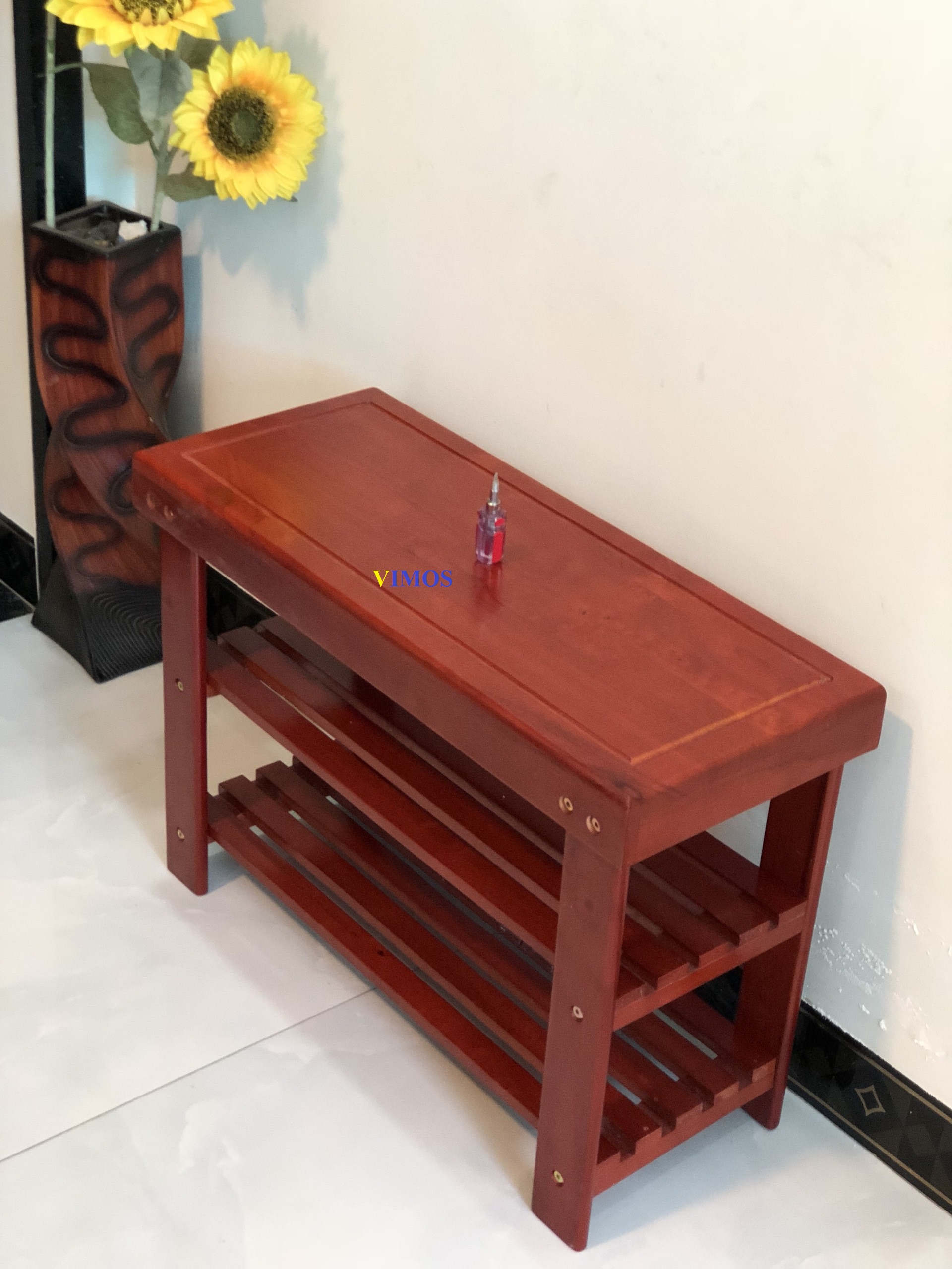 Kệ giày dép, kệ để đồ có ghế ngồi VIMOS- Tặng kèm tuột vít 2 đầu đa năng