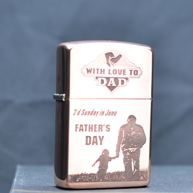 Vỏ Hột Quẹt Bật Lửa Xăng Đá Zorro Z9749D Đồng Đỏ Copper Khắc Cha Con Đẹp Độc Lạ - Dùng Xăng Bấc Đá Cao Cấp