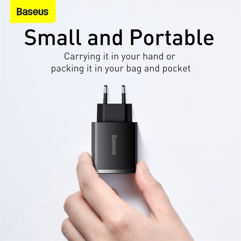 Củ Sạc Baseus 30W Charger Type C PD Fast Charging 3 Ports USB Quick Phone Charger For iPhone Xiaomi Samsung - Hàng Chính Hãng