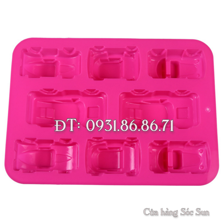 Khuôn silicon 8 chiếc xe hơi – Mã số 1386