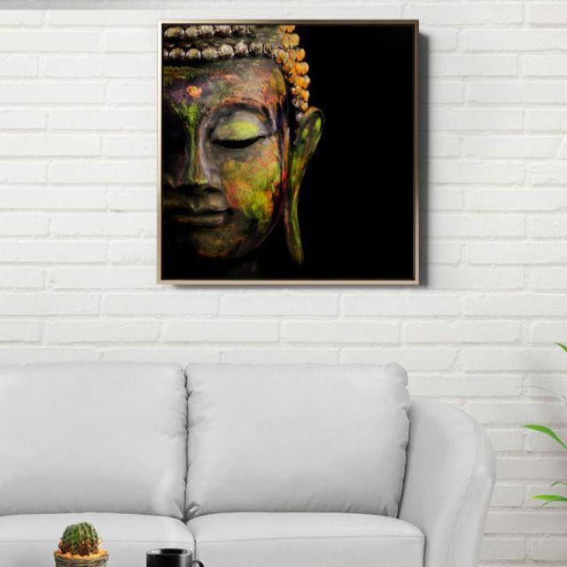 Tranh canvas Mặt Phật 60x60 kèm khung