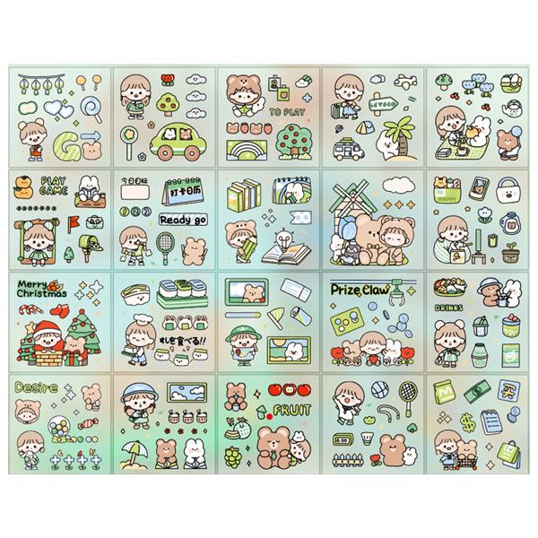 Bộ 20 Tờ Sticker Nhiều Hình Cô Gái Và Bé Thỏ - Telado MSTZ-12/2-6