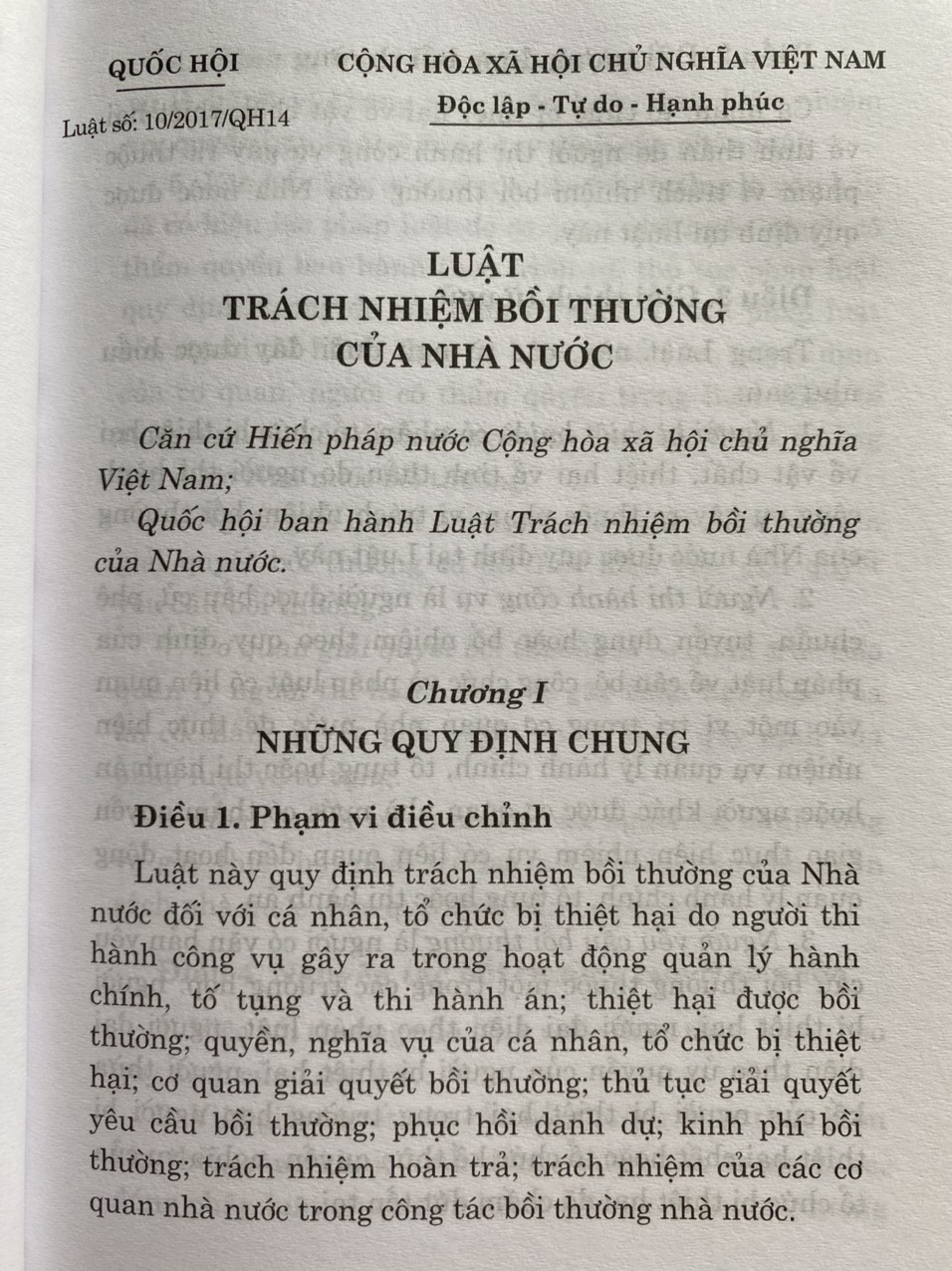 Luật Bồi Thường Trách Nhiệm Của Nhà Nước ( Hiện Hành )