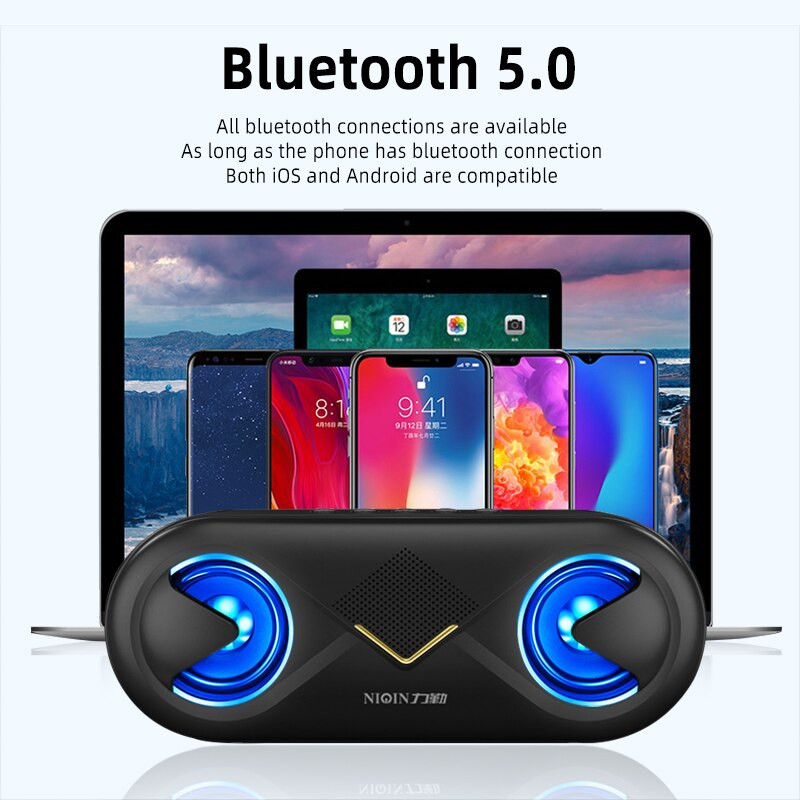 Loa Bluetooth Mini Niqin S6 Thiết Kế LED Nháy Theo Nhạc - Hàng Nhập Khẩu