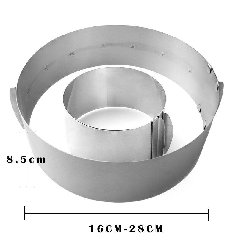 Khuôn Cắt Bánh Hình Tròn / Vuông Bằng Thép Không Gỉ Điều Chỉnh Được
