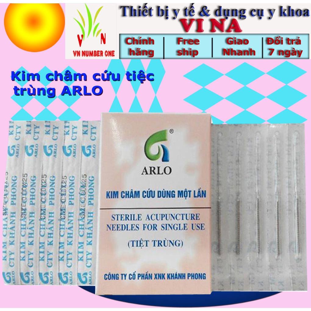 Kim châm cứu ARLO đã tiệt trùng ( hộp 100 cây), dùng một lần, đủ các số 1,2,3,6,7