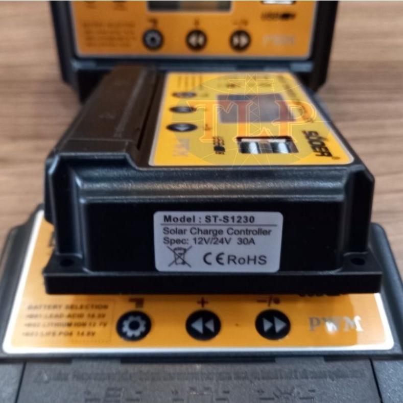 Bộ điều khiển sạc năng lượng mặt trời 30A, 40A hiển thị LCD có cổng USB 5V sạc điện thoại 12v/24v