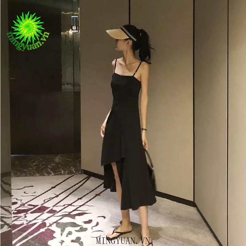 New style dress black dress suspender long skirt super fairy