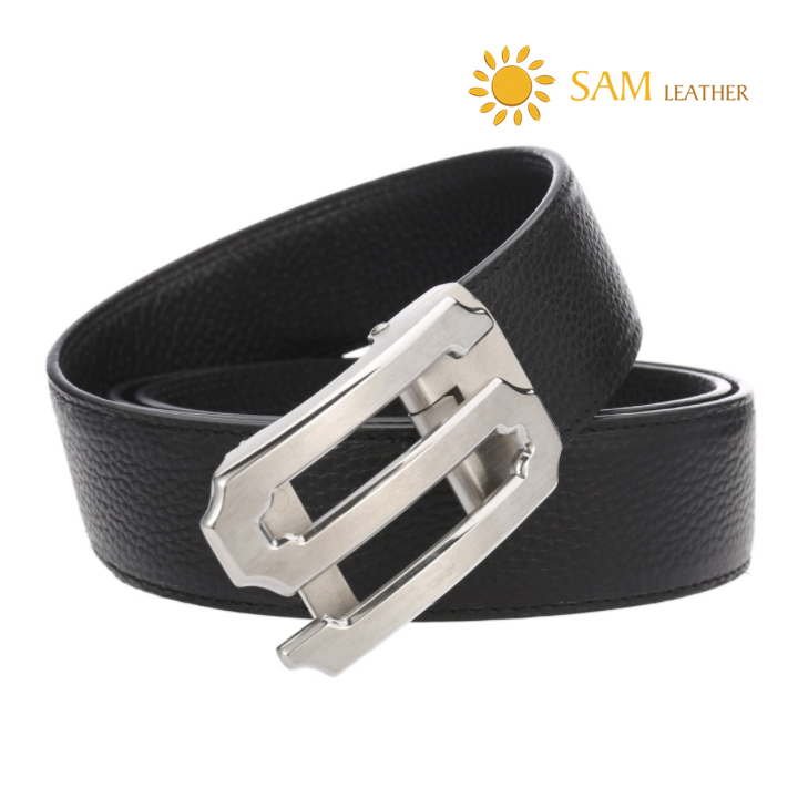 Dây Nịt Nam SAM Leather SFDN101 - Thắt Lưng Nam Da Bò Cao Cấp/ Mặt Khoá Thắt Lưng Inox Không Gỉ, Men's belts