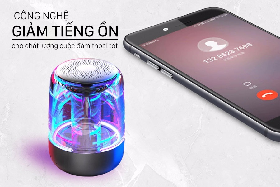 Loa Nghe Nhạc Bluetooth 5.0 Trong Suốt Có Đèn Led Đổi Màu Hỗ Trợ Thẻ Nhớ Yayusi C7 - Hàng Nhập Khẩu