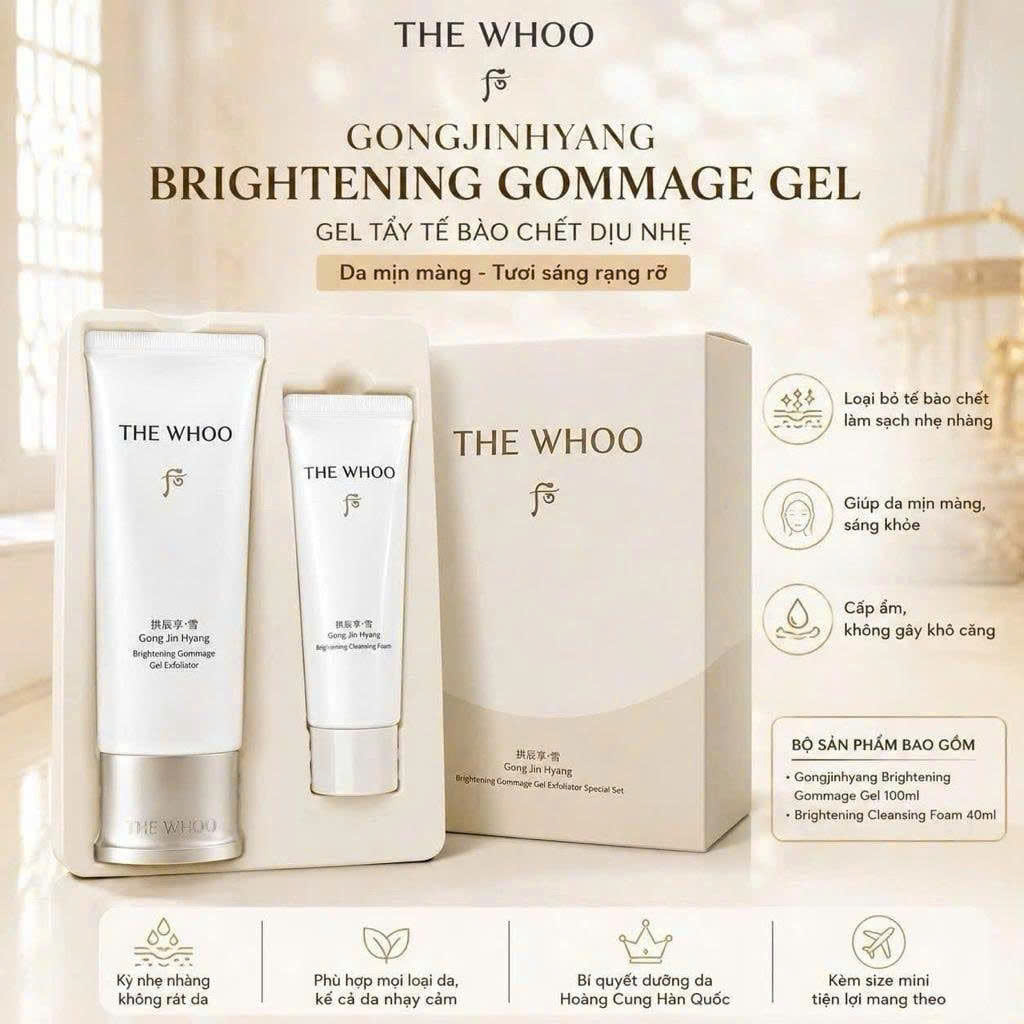 Bộ Tẩy Da Chết The Whoo Gongjinhyang Brightening Gommage Gel Exfoliator Special Set