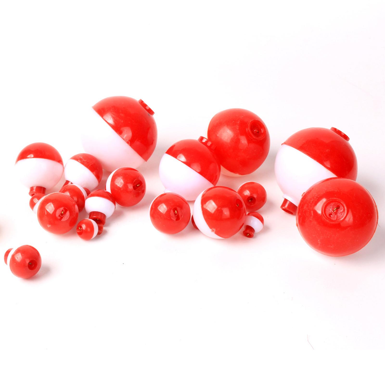 10 Pack Bobber Bulk Hard Plastic Fishing Float, Fishing Bobbers Snap-on Floats, Red and White