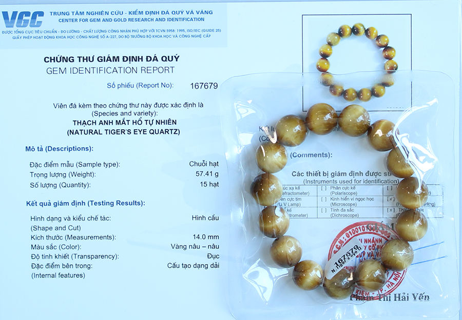 Vòng Tay Phong Thủy đá Mắt Hổ Nâu 10 ly cho Nữ mệnh Kim, mệnh Thổ