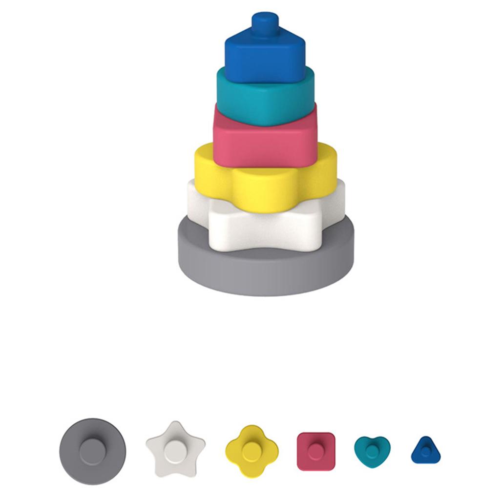 Montessori Toy Stacking Toys Silicone Educational Building Blocks Style 1