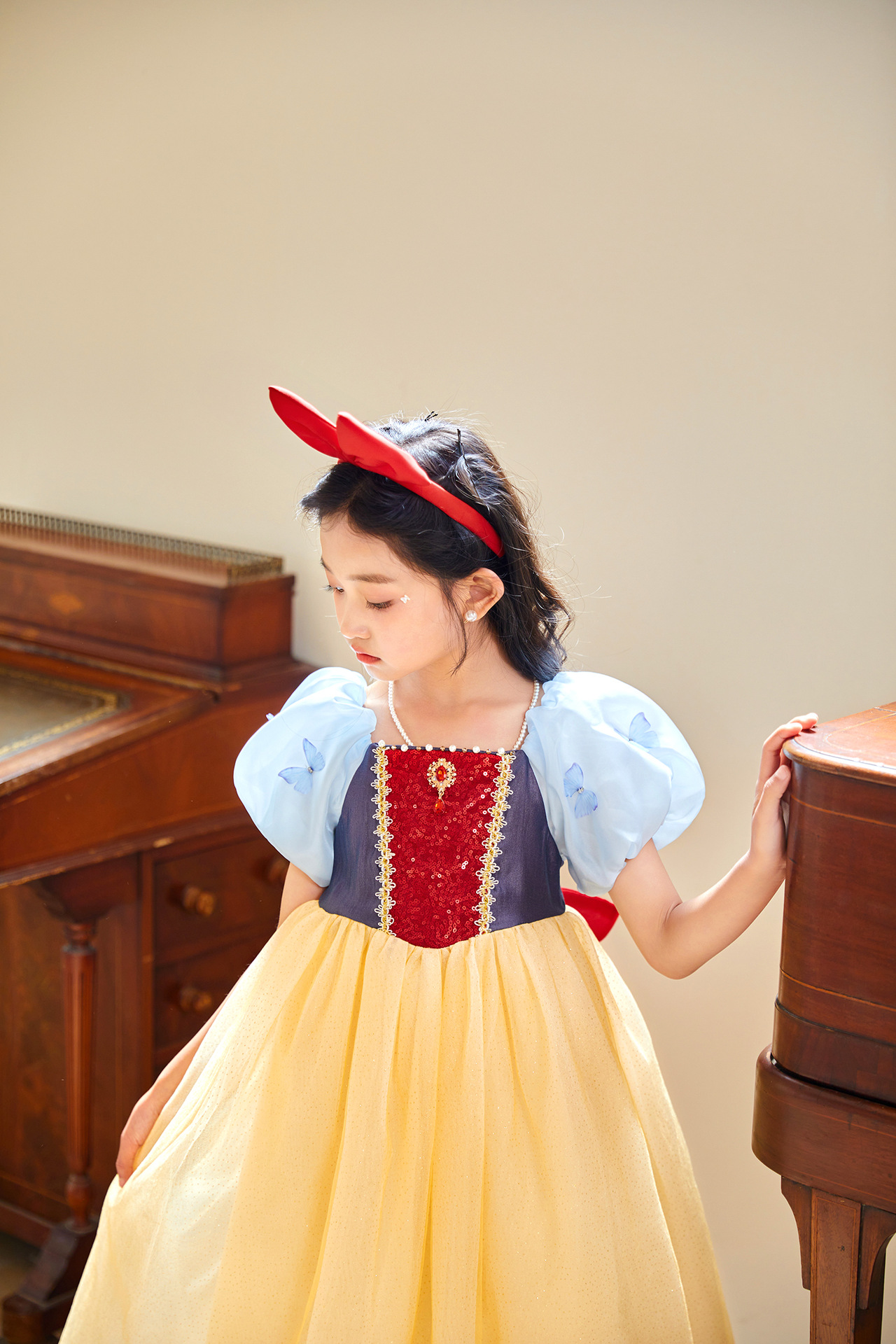 Đầm công chúa bạch tuyết cho bé gái hóa trang cosplay Halloween (tặng kèm cài tóc)