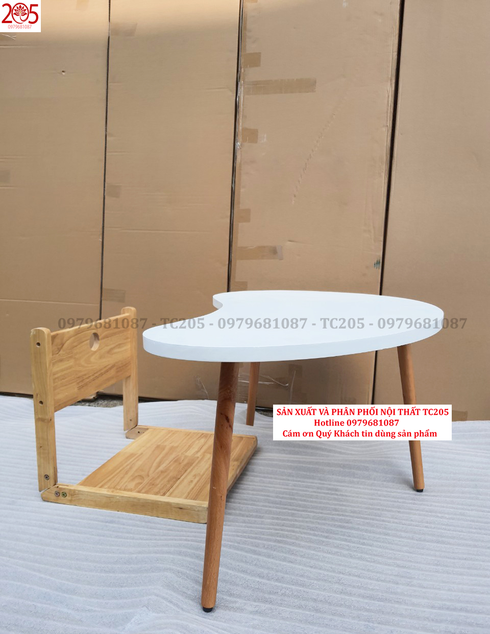 BÀN TRÀ/BÀN SOFA HÌNH HẠT ĐẬU 3 CHÂN